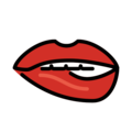 biting lip on platform OpenMoji