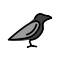 black bird on platform OpenMoji