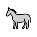 donkey on platform OpenMoji