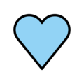 light blue heart on platform OpenMoji