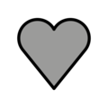 grey heart on platform OpenMoji