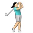 woman golfing on platform Samsung