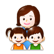 family: woman, girl, boy on platform Samsung