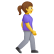 woman walking facing right on platform Samsung