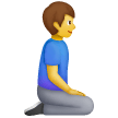 man kneeling facing right on platform Samsung