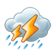cloud with lightning and rain on platform Samsung