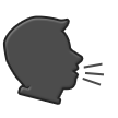 speaking head in silhouette on platform Samsung
