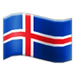 flag: Iceland on platform Samsung