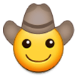 face with cowboy hat on platform Samsung