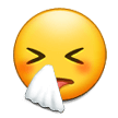 sneezing face on platform Samsung