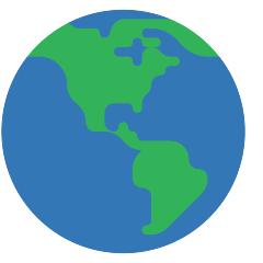 globe showing Americas on platform Skype