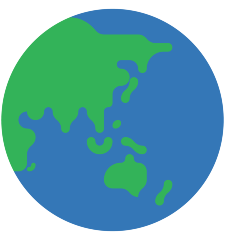 globe showing Asia-Australia on platform Skype