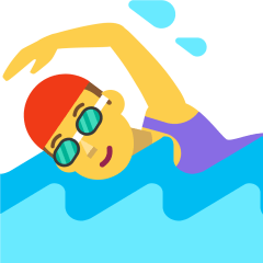 woman swimming on platform Skype