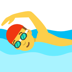 man swimming on platform Skype