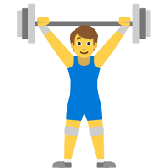 man lifting weights on platform Skype