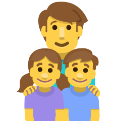 family: man, girl, boy on platform Skype