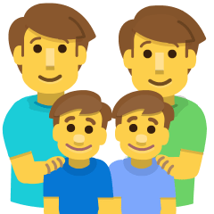 family: man, man, boy, boy on platform Skype