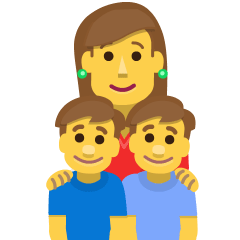 family: woman, boy, boy on platform Skype