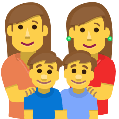 family: woman, woman, boy, boy on platform Skype