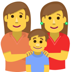 family: woman, woman, boy on platform Skype