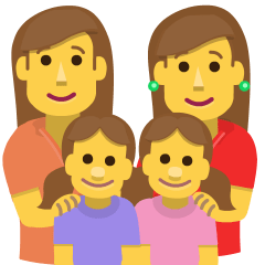 family: woman, woman, girl, girl on platform Skype
