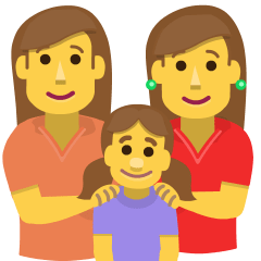 family: woman, woman, girl on platform Skype