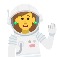 woman astronaut on platform Skype