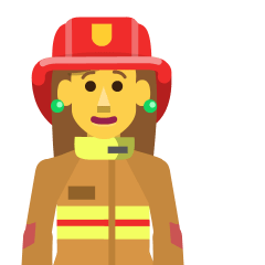 woman firefighter on platform Skype