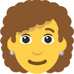 woman: curly hair on platform Skype