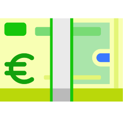 euro banknote on platform Skype