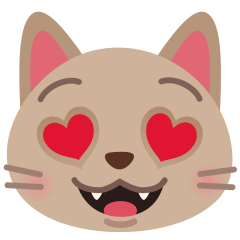 smiling cat with heart-eyes on platform Skype
