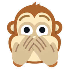 speak-no-evil monkey on platform Skype