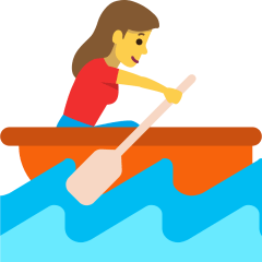 woman rowing boat on platform Skype