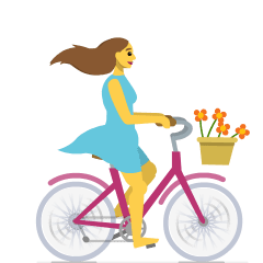 woman biking on platform Skype