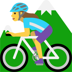 woman mountain biking on platform Skype