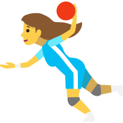 woman playing handball on platform Skype