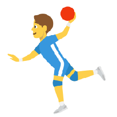 man playing handball on platform Skype