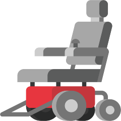 motorized wheelchair on platform Skype