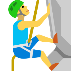 person climbing on platform Skype