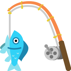 fishing pole and fish on platform Skype
