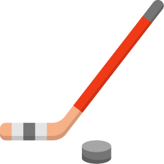 ice hockey stick and puck on platform Skype