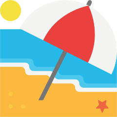 beach with umbrella on platform Skype