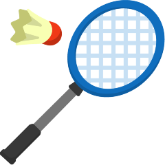 badminton racquet and shuttlecock on platform Skype