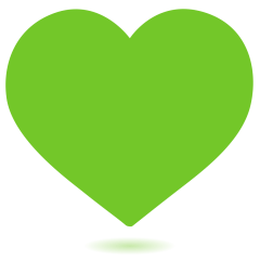green heart on platform Skype