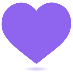 purple heart on platform Skype