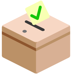 ballot box with ballot on platform Skype