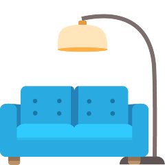 couch and lamp on platform Skype