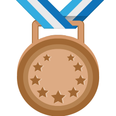 third place medal on platform Skype
