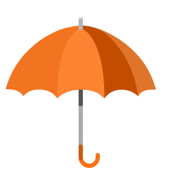umbrella with rain drops on platform Skype