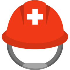 rescue worker’s helmet on platform Skype